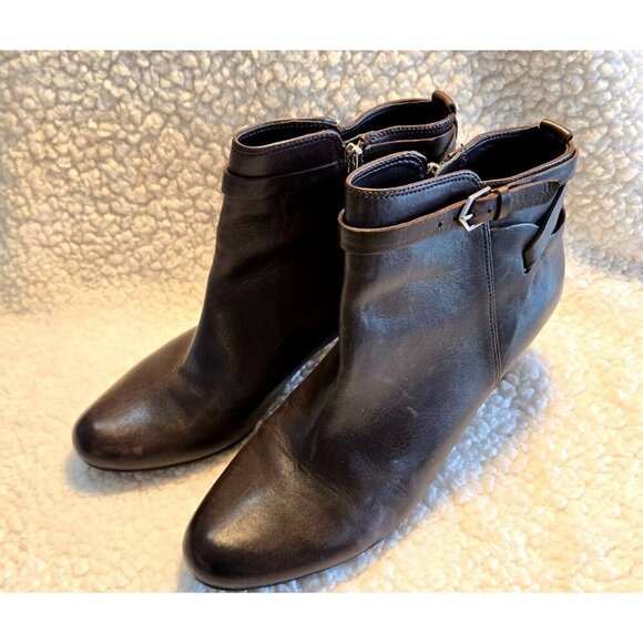 Sam Eldeman Bootie Brown Leather Sz 10M Maddox Espresso Bean Ankle Boots - Picture 4 of 15